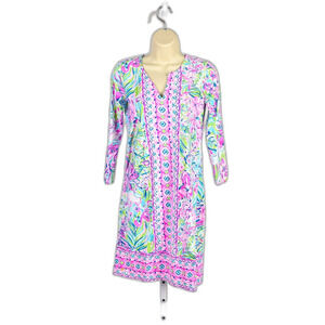 Lilly Pulitzer UPF 50+ Karina Chilly Lilly Floral Preppy Tunic Dress  Size XS